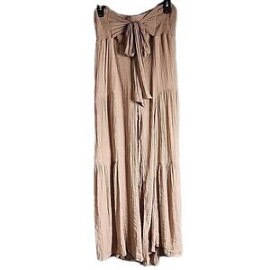 HYFVE Palazzo Pants Womens Elastic High Waistband Large Wide Leg Dusty Pink